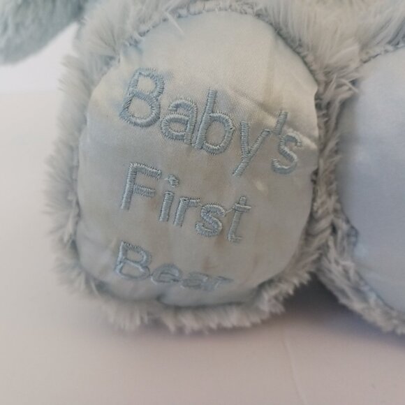 The Bearington Collection 14” Baby’s First Bear Teddy Blue Stuffed Plush Lovey - Picture 4 of 9